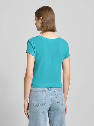 Calvin Klein Jeans T-shirt z detalem z logo Turkusowy 5