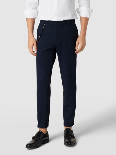 CG - Club of Gents Stoffen broek met structuurmotief, model 'Conn' Donkerblauw - 4