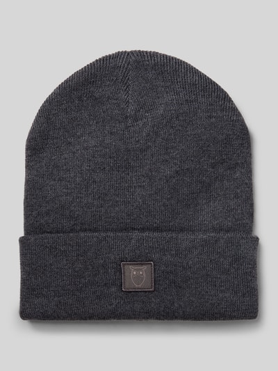Knowledge Cotton Apparel Mütze aus reiner Wolle Modell 'Merino' Anthrazit Melange 1