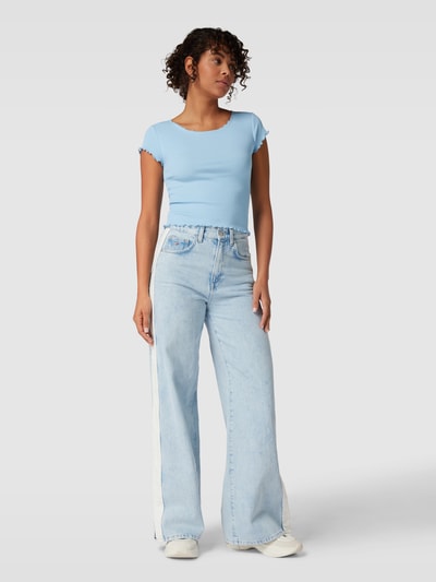 REVIEW T-Shirt mit Muschelsaum Himmelblau 1