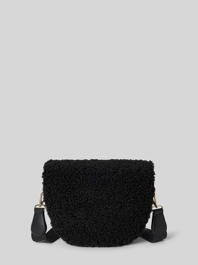 VALENTINO BAGS Handtasche mit Teddyfell und Label-Applikation Modell 'SPECIAL' Black 3