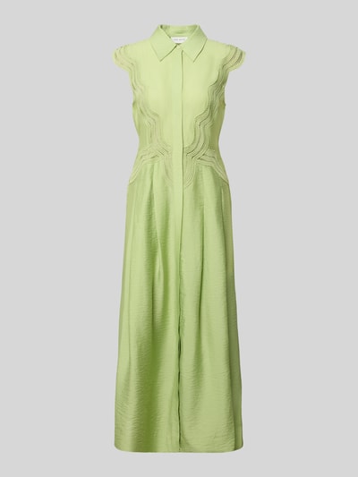 Produktfoto, grünes Hemdblusenkleid aus Modal-Mix mit Spitze, A-Linie, verdeckte Knopfleiste, Modell 'COLE' von Copenhagen Muse