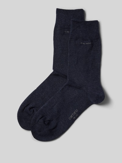 camano Socken im unifarbenen Design im 4er-Pack Dunkelblau Melange 1