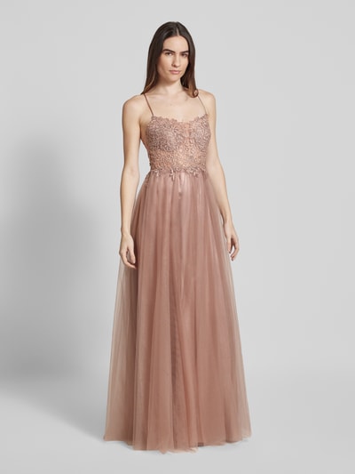 V.M. Abendkleid mit Spitzenbesatz Rose 4