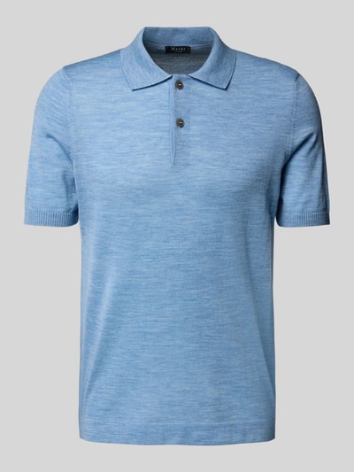MAERZ Muenchen Regular fit poloshirt met ribboorden Lichtblauw - 2