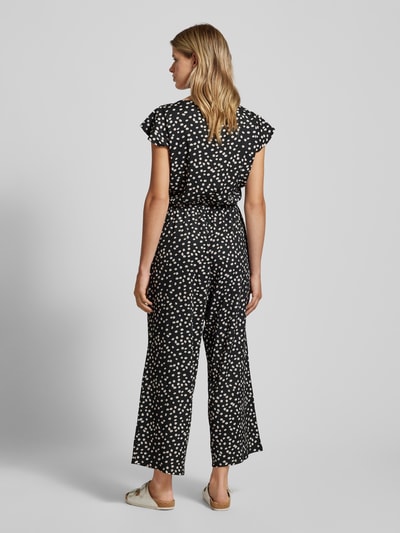 Tom Tailor Denim Loose fit jumpsuit met all-over motief Zwart - 5