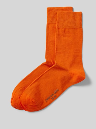 Christian Berg Men Socken mit Label-Detail Orange 1