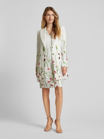 WHITE LABEL Blazer mit floralen Stitchings Offwhite 1