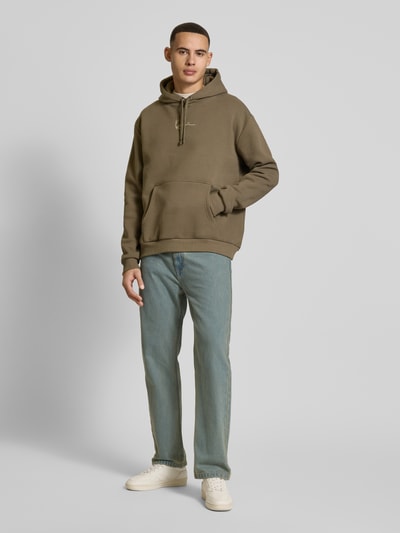 KARL KANI Hoodie mit Label-Stitching Khaki 1