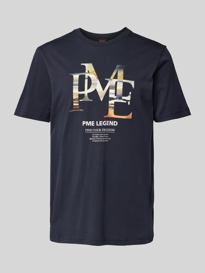 PME Legend T-shirt z nadrukiem z logo Granatowy 2