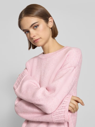 Pieces Oversized Strickpullover mit Crew Neck Modell 'ORLY' Altrosa 3