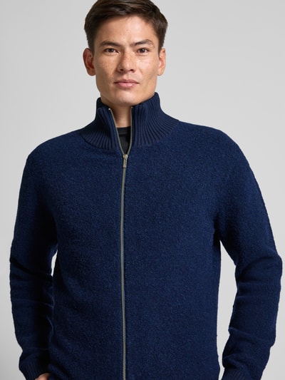 Colours & Sons Strickjacke aus Lanawoll-Mix Marine 3