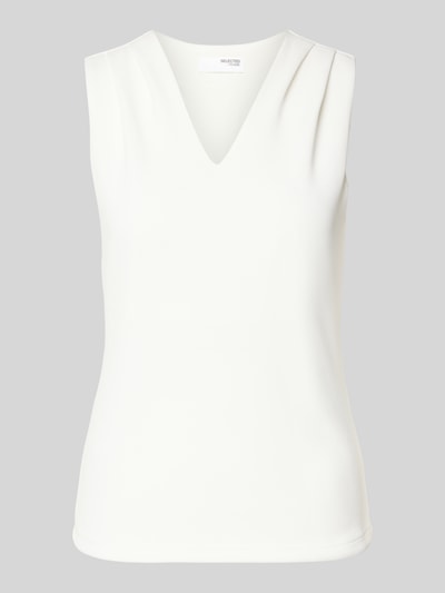 Selected Femme Tanktop mit Raffungen Modell 'TENNY' Offwhite 2