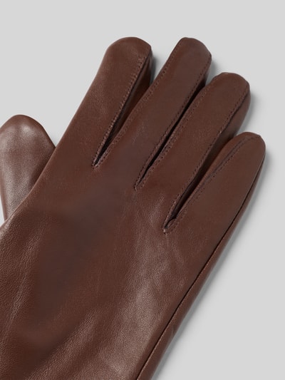 FI.NE Handschuhe in Leder-Optik Dunkelbraun 2