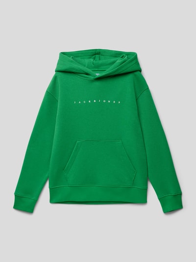 Jack & Jones Hoodie met labelprint, model 'STAR' Groen - 1