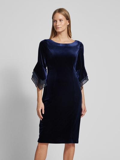 Adrianna Papell Knielanges Cocktailkleid im Double-Layer-Look Dunkelblau 4