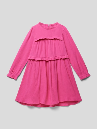 s.Oliver RED LABEL Knielanges Kleid mit Volants Modell 'Back to School' Pink 1