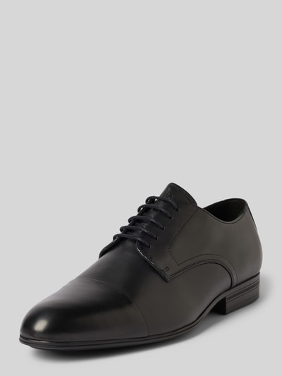 CK Calvin Klein Leren derbyschoenen met siernaad, model 'CAP TOE' Zwart - 1