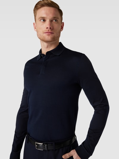 BOSS Poloshirt met lange mouwen, model 'Pleins' Marineblauw - 3