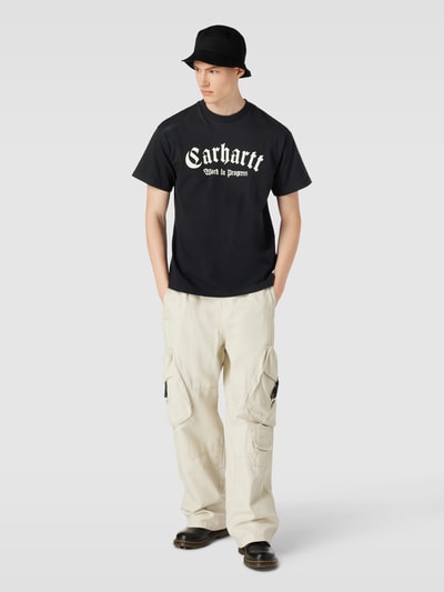 Carhartt Work In Progress T-Shirt mit Label-Print Modell 'ONYX' Black 1