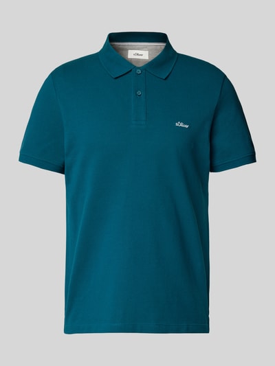 s.Oliver RED LABEL Regular Fit Poloshirt aus Baumwoll-Piqué mit Label-Stitching Petrol 2