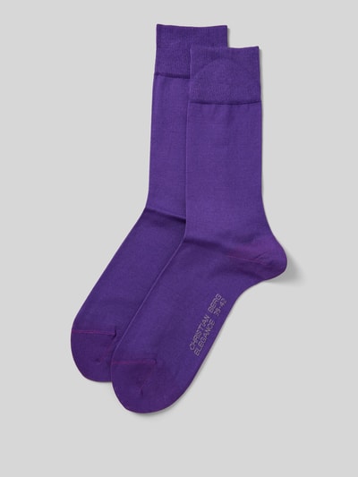 Christian Berg Men Socken mit Label-Detail im 2er-Pack Aubergine 1