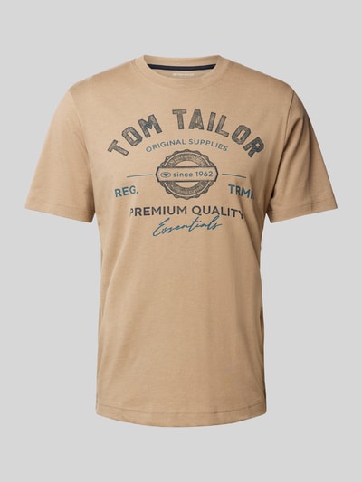 Tom Tailor Herren T-Shirt mit Statement-Print Mittelbraun 2
