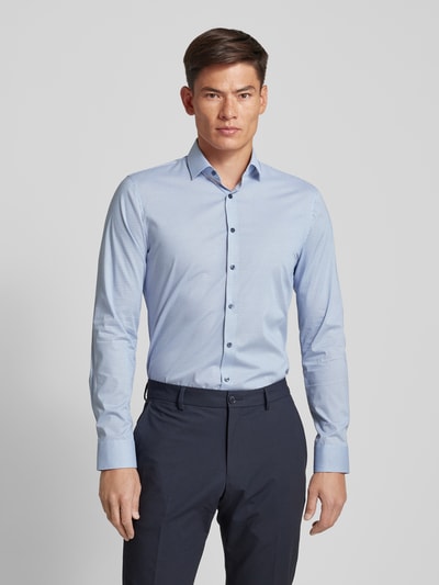 OLYMP No. Six Super slim fit zakelijk overhemd met knoopsluiting Bleu - 4