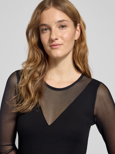 Only Slim fit body van viscosemix, model 'BECKI' Zwart - 3