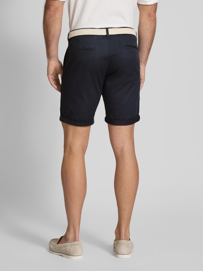 MCNEAL Slim fit bermuda met riem Marineblauw - 5