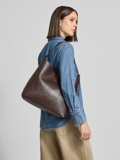 MANGO Handtasche in Leder-Optik Dunkelbraun 1