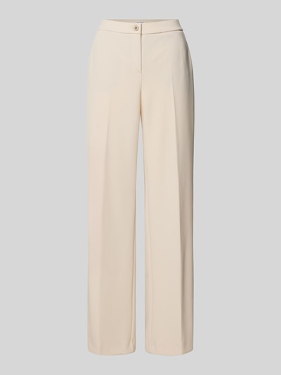 Produktfoto, Hose mit Bügelfalten Modell 'Hillda' von STEHMANN in beige, Materiaalmix met stretch, wijd been, dames, persplooien, bandwijdte maat 36: 40 cm, binnenbeenlengte maat 36: 68 cm