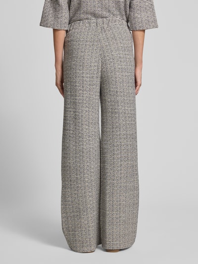 Christian Berg Woman Spodnie materiałowe z szeroką nogawką i fakturowanym wzorem Ciemnoniebieski 5