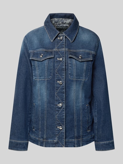 Marc Cain regular fit jeansjack met lyocell Jeansblauw - 2