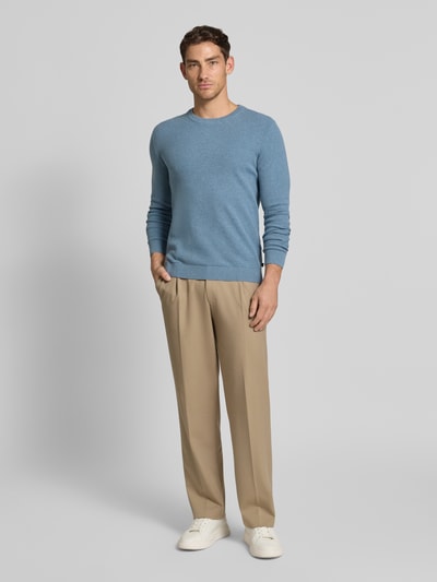 Tom Tailor Regular fit gebreide pullover van puur katoen  Lichtblauw - 1