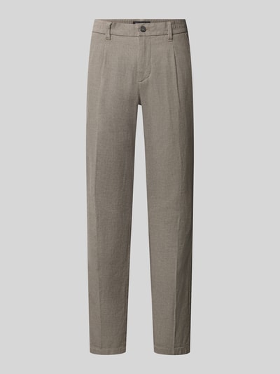 Produktfoto, beige schmale Hose mit glatter Struktur und geradem Schnitt, Regular Fit Schmale Hose aus Baumwoll-Mix Modell 'Stig Jogger' von Marc O'Polo, Herren Schmale Hose von Marc O'Polo