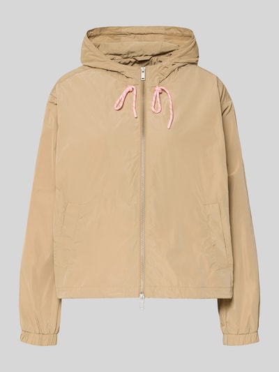 Produktfoto, Jacke mit Kapuze und Zweiwege-Reißverschluss von Smith and Soul in Beige, Relaxed Fit, sichtbare Eingrifftaschen, glatte Textur