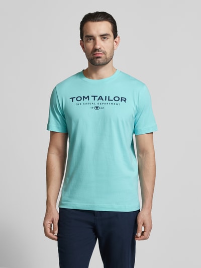Tom Tailor Regular Fit T-Shirt aus reiner Baumwolle Petrol 4
