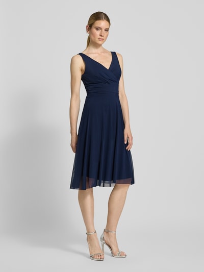 TROYDEN COLLECTION Cocktailkleid mit V-Ausschnitt Dunkelblau 1