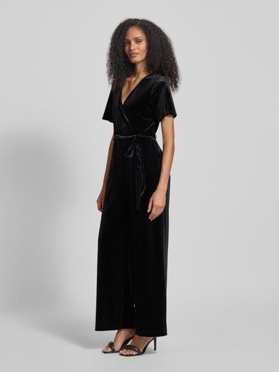 Apricot Regular Fit Jumpsuit mit V-Ausschnitt Black 1