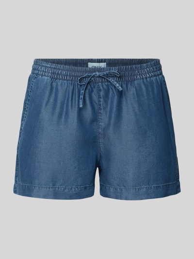 Produktfoto, Regular Fit Jeansshorts aus Lyocell Modell 'PEMA LIFE' von Only in Denim-Optik mit Tunnelzug, elastischem Bund, seitlichen Eingrifftaschen.