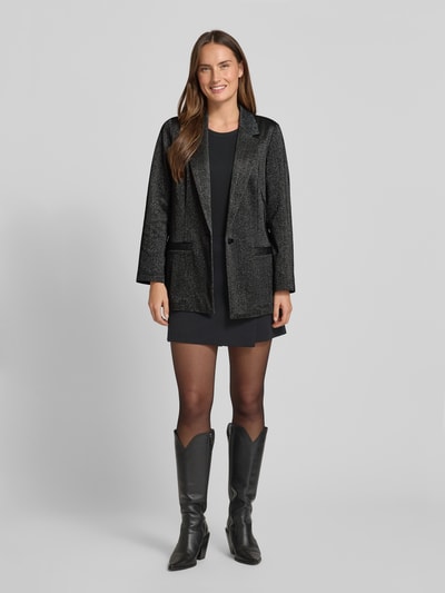 Tom Tailor Długi żakiet o kroju regular fit z dodatkiem bawełny Antracytowy 1