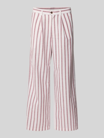 PROHIBITED Wide Leg Stoffhose mit Leinen-Anteil Rot 2