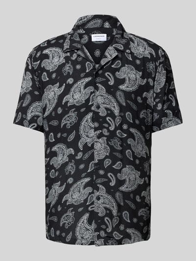 Lindbergh Relaxed fit vrijetijdsoverhemd met reverskraag Zwart - 2