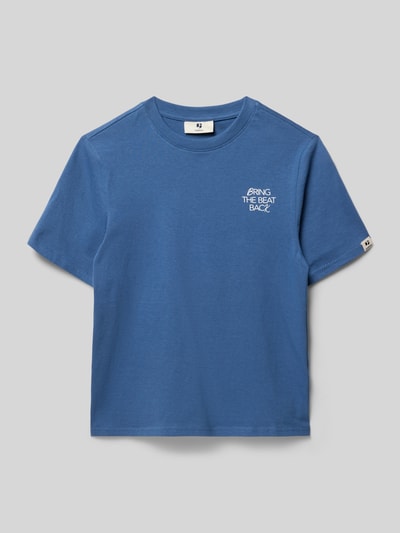 Produktfoto, Regular Fit T-Shirt mit Statement-Print von Garcia, Kinder T-Shirt in Blau aus Reine Baumwolle, mit Rundhalsausschnitt, Rückenlänge bei Größe 140 57 cm