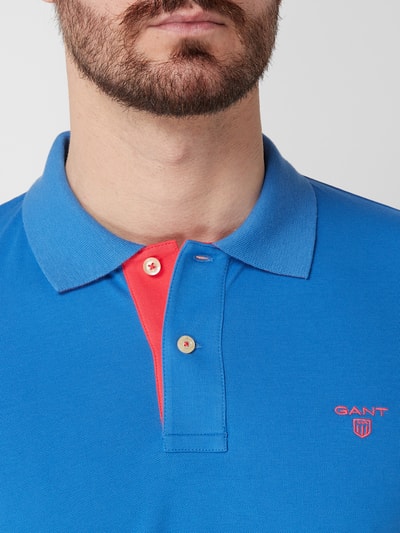 Gant Poloshirt met geborduurd logo  Blauw - 3