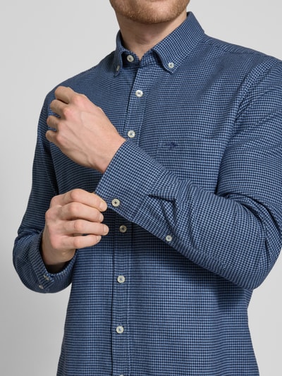 Fynch-Hatton Regular Fit Flanellhemd mit Button-Down-Kragen Hellblau 3