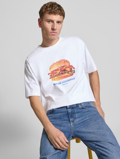 POCKIES Regular Fit T-Shirt aus reiner Bio-Baumwolle mit Logo-Print Weiss 3