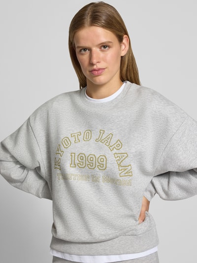 JJXX Sweatshirt aus Baumwoll-Mix Modell 'MERLE' Hellgrau Melange 3