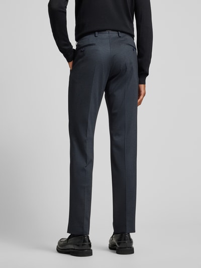 Roy Robson Regular fit pantalon met paspelzakken aan de achterkant, model 'Jersey' Donkerblauw - 5